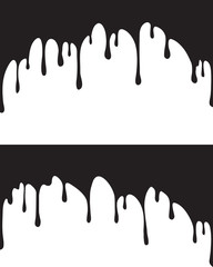 Pair of black paint drips. Vector illustration for your design.