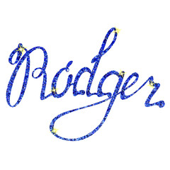 Rodger name lettering tinsels