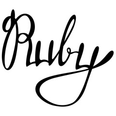 Ruby name lettering