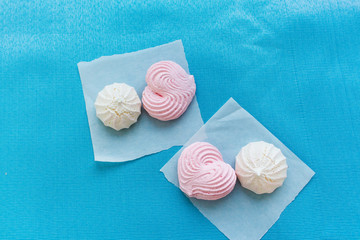 Biscuits meringue on the baking paper
