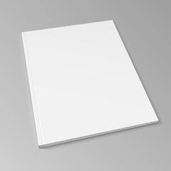 Blank Cover Of Magazine, Book, Booklet, Brochure. Illustration On Gray Background. Mock Up Template Ready For Your Design. Vector EPS10