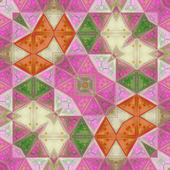 mosaic texture tile effect, kaleidoscope background polygonal carpet ornament