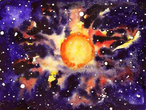 Cosmic watercolor background