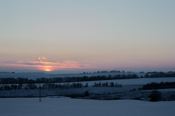 Fototapeta na wymiar february sunset