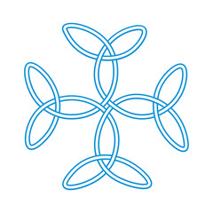 Vector illustration: variant of the Carolingian cross isolated. A Christian cross formed by celtic knot triquetras. This symbol often associated with Emperor Charlemagne and Franks peoples.