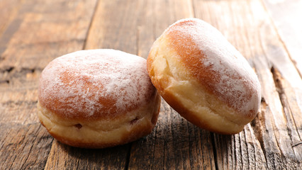 donut on wood background