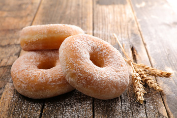 donut on wood background