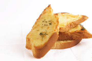 Garlic Bread On White