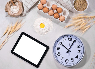 Natural ingredients for baking with tablet