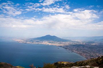 Vesuvius and Naples seen from the Lattari Mountains