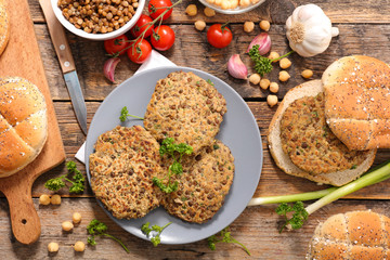 vegetarian steak with lentils and spices