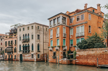 Canal in Venice, Italy. Architecture and landmarks of Venice