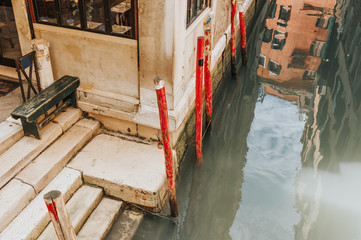 Canal in Venice, Italy. Architecture and landmarks of Venice