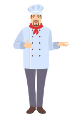 Chef showing thumb up and gesticulating