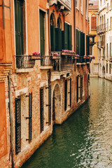 Canal in Venice, Italy. Architecture and landmarks of Venice