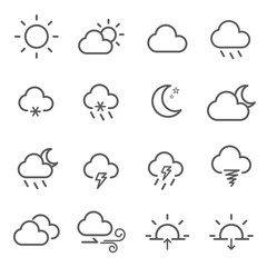 Line icon weather editable stroke. vector illustration.