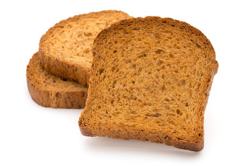 Sliced Toast Bread isolated on white background, top view.