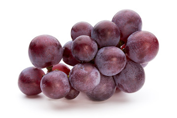 Ripe red grape isolated on white.