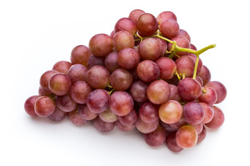 Ripe red grape isolated on white.
