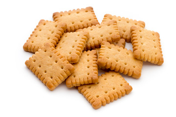 Tasty cookies biscuits on the  isolated background.