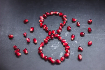 women's day March 8 still life of pomegranate