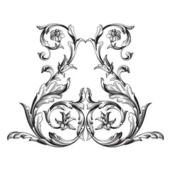 Vector baroque ornament in victorian style