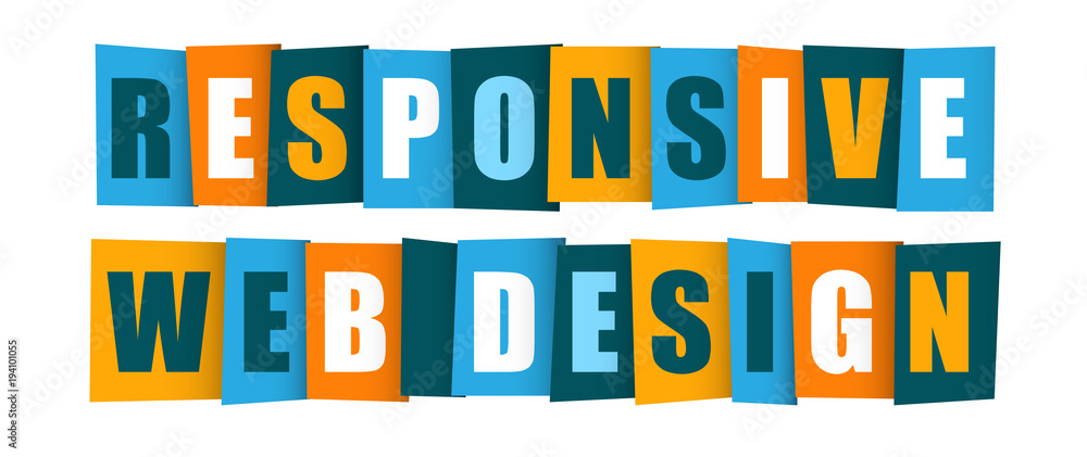 Poster responsive web design vector letters icon