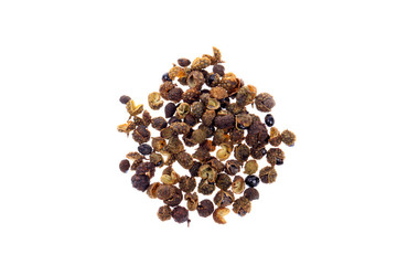 Chinese prickly ash, white background