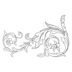 Classical baroque vector of vintage element for design. Decorative design element filigree calligraphy vector. You can use for wedding decoration of greeting card and laser cutting.