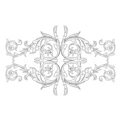 Vector baroque ornament in victorian style