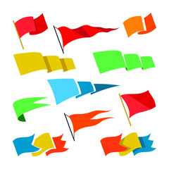 Flags. Set of design elements.
