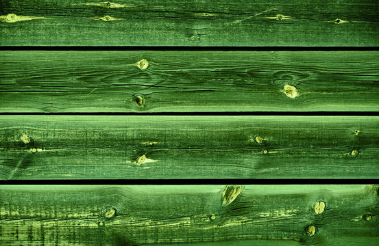 Green Wood Horizontal Slats Wall