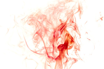 Red smoke on white background