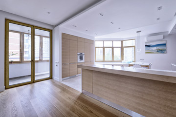 Interior design modern kitchen in the new house.