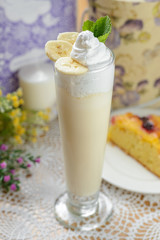 Cold sweet milkshake