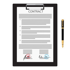 Signed business contract