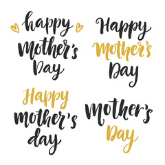 Happy Mothers day hand drawn modern calligraphy set