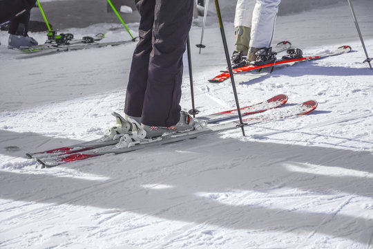 HOHE MUT ALM, OBERGURGL February 20, Several man on ski in the top mountain on February 20, 2017 in Obergurgl, Austria
