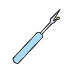 Sewing seam ripper color icon