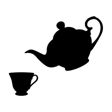 Teapot silhouette vector