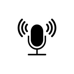 Microphone icon, recorder sign. Flat design. Vector illustration.