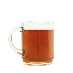 Real cup with tea isolated on a white background