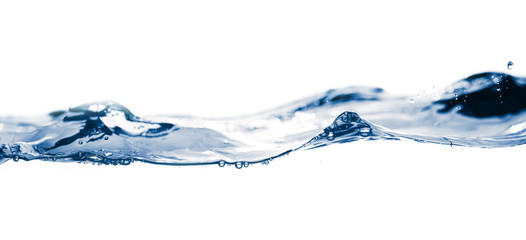 water smooth with waves on the isolated on white background