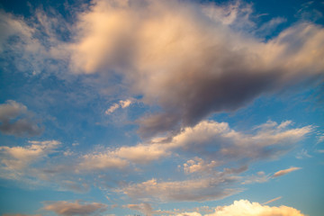 Beautiful clouds in the sky at sunset