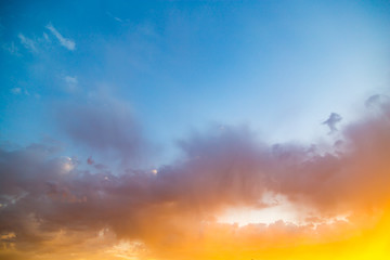 Beautiful clouds in the sky at sunset