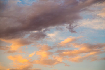 Beautiful clouds in the sky at sunset