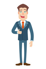 Businessman showing thumb up