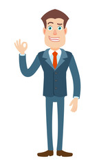 Businessman showing a okay hand sign