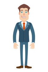 Full length portrait of Cartoon Businessman Character