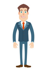 Full length portrait of Cartoon Businessman Character